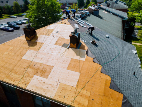 Roof decking on a new roof